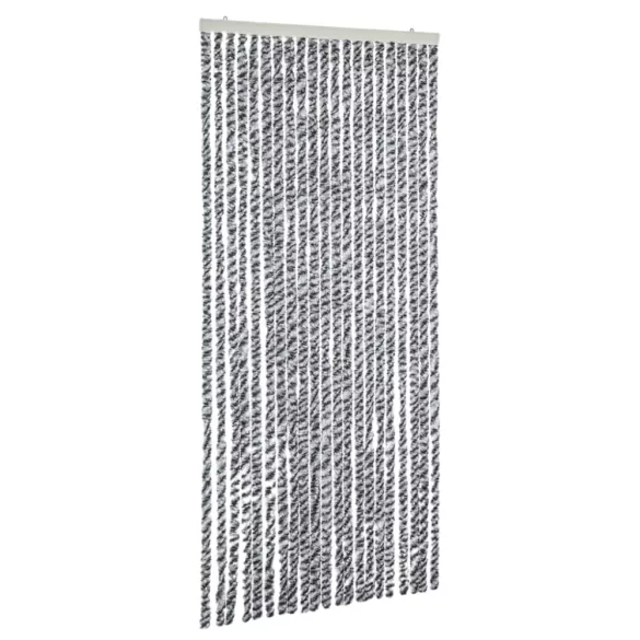 szürke és fekete és fehér zsenília rovarfüggöny 100x220 cm