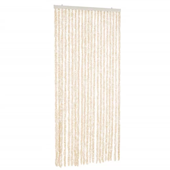 bézs és fehér zsenília rovarfüggöny 100x220 cm