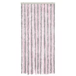 ezüstszürke és rózsaszín zsenília rovarfüggöny 90 x 220 cm