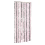 ezüstszürke és rózsaszín zsenília rovarfüggöny 100 x 220 cm