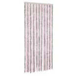 ezüstszürke és rózsaszín zsenília rovarfüggöny 100 x 230 cm
