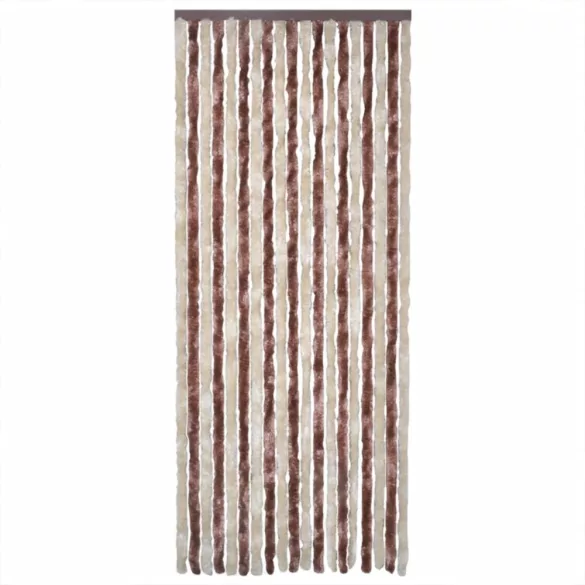 bézs és világosbarna zsenília rovarfüggöny 100 x 200 cm
