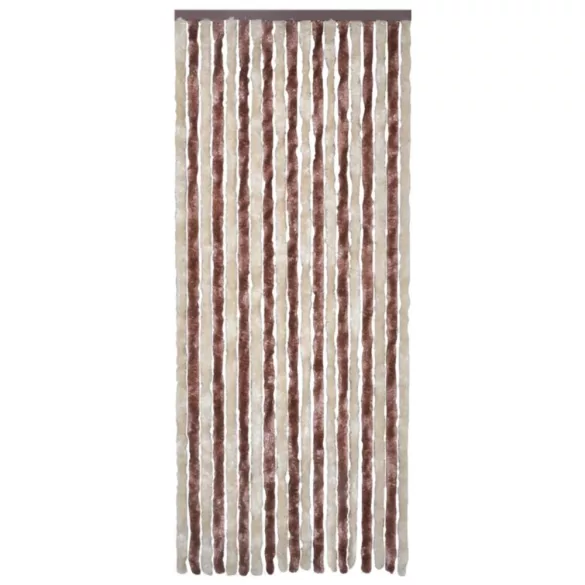 bézs és világosbarna zsenília rovarfüggöny 100 x 230 cm