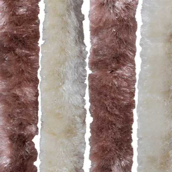 bézs és világosbarna zsenília rovarfüggöny 100 x 230 cm