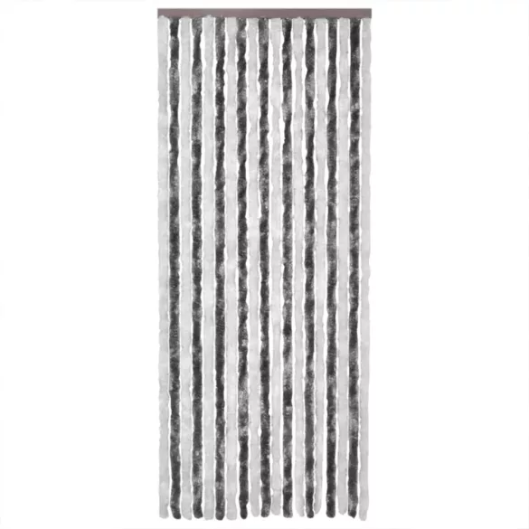 szürke és fehér zsenília rovarfüggöny 100 x 200 cm