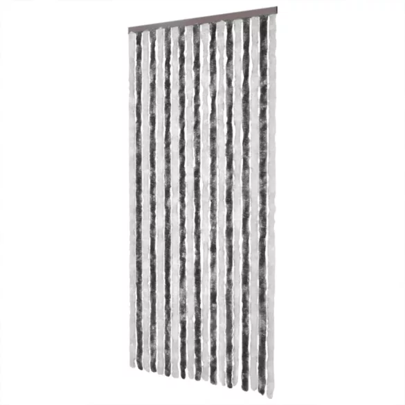 szürke és fehér zsenília rovarfüggöny 100 x 230 cm