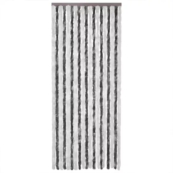 szürke és fehér zsenília rovarfüggöny 100 x 230 cm
