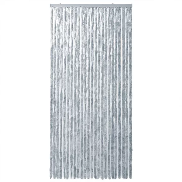 fehér és szürke zsenília rovarfüggöny 100 x 200 cm