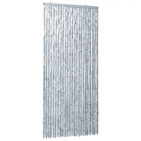 fehér és szürke zsenília rovarfüggöny 100 x 230 cm