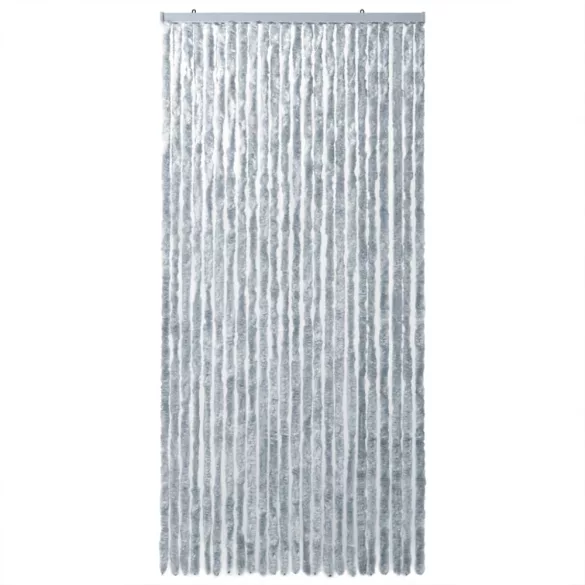 fehér és szürke zsenília rovarfüggöny 100 x 230 cm