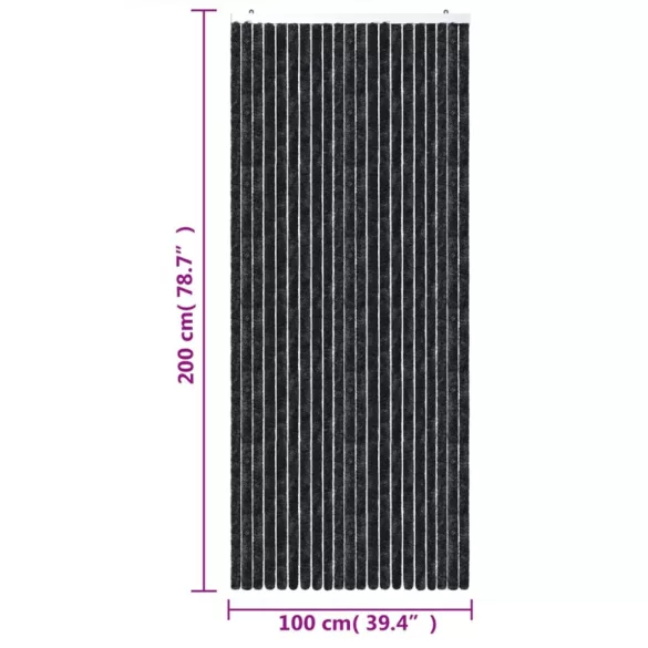 antracitszürke zsenília rovarfüggöny 100 x 200 cm