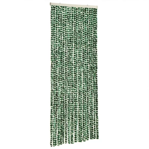 zöld és fehér zsenília rovarfüggöny 100 x 230 cm