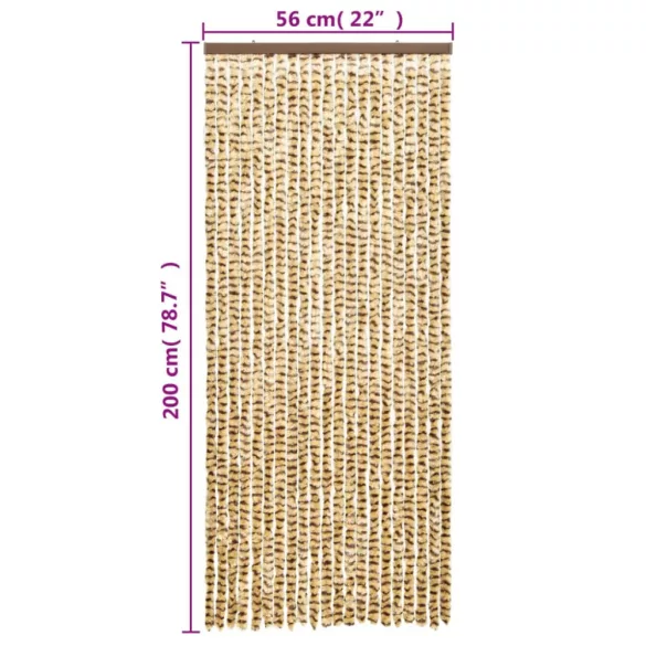 bézs és barna zsenília rovarfüggöny 56 x 200 cm
