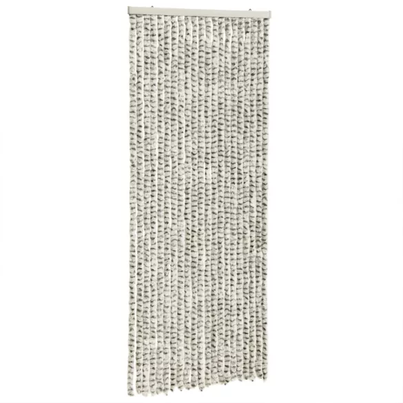világosszürke és sötétszürke zsenília rovarfüggöny 56 x 200 cm