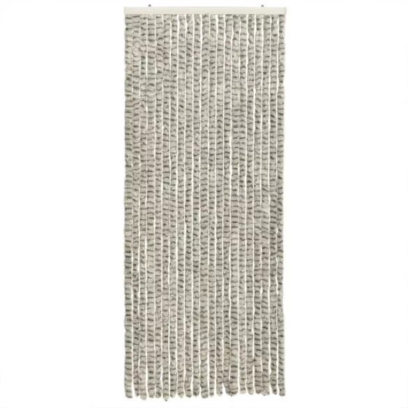 világosszürke és sötétszürke zsenília rovarfüggöny 56 x 200 cm
