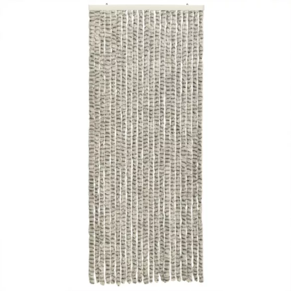 világosszürke és sötétszürke zsenília rovarfüggöny 100 x 200 cm