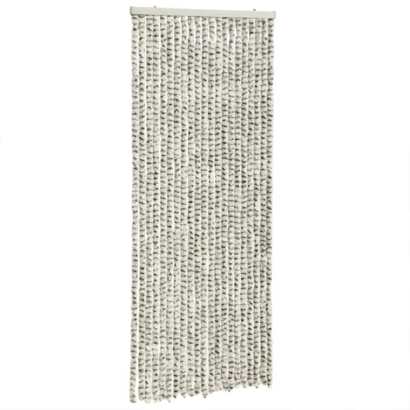 világosszürke és sötétszürke zsenília rovarfüggöny 100 x 230 cm