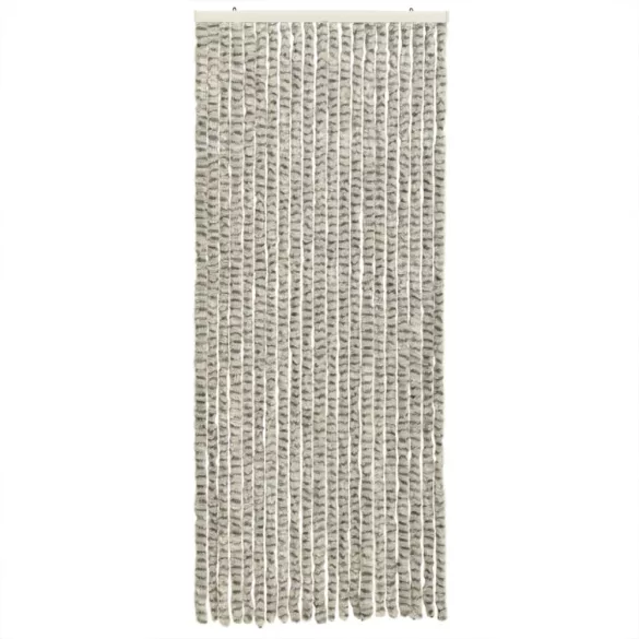 világosszürke és sötétszürke zsenília rovarfüggöny 100 x 230 cm