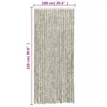 világosszürke és sötétszürke zsenília rovarfüggöny 100 x 230 cm
