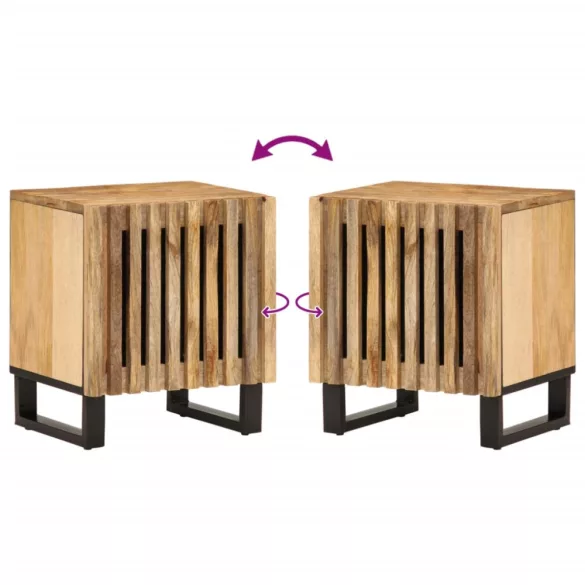 tömör nyers mangófa éjjeliszekrény 40 x 34 x 46 cm