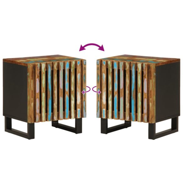 tömör újrahasznosított fa éjjeliszekrény 40 x 34 x 46 cm