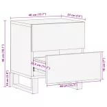 tömör nyers mangófa éjjeliszekrény 40 x 34 x 46 cm