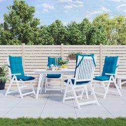   4 db világoskék oxford szövet magas háttámlájú székpárna