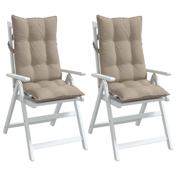 2 db tópszínű oxford-szövet magas háttámlájú székpárna