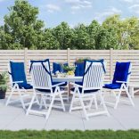 6 db királykék oxford szövet magas háttámlájú székpárna