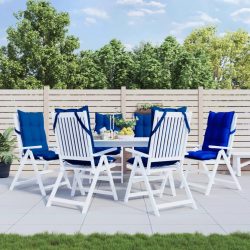   6 db királykék oxford szövet magas háttámlájú székpárna