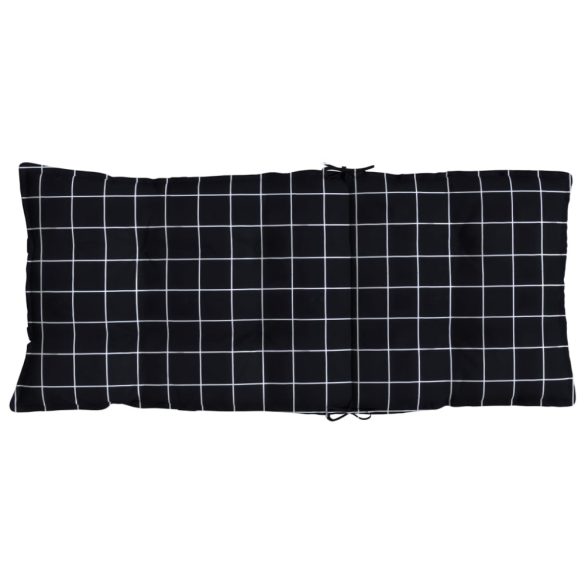 4 db fekete kockás oxford-szövet magas háttámlájú székpárna