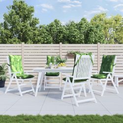   4 db levélmintás oxford szövet magas háttámlájú székpárna