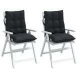 2 db fekete oxford szövet alacsony háttámlájú székpárna