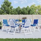 6 db királykék oxford szövet alacsony háttámlájú székpárna