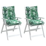 2 db levélmintás oxford szövet alacsony háttámlájú székpárna