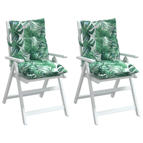 2 db levélmintás oxford szövet alacsony háttámlájú székpárna