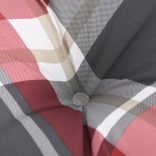 4 db piros kockás oxford szövet alacsony háttámlájú székpárna