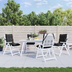   4 db fekete kockás oxford szövet alacsony háttámlájú székpárna