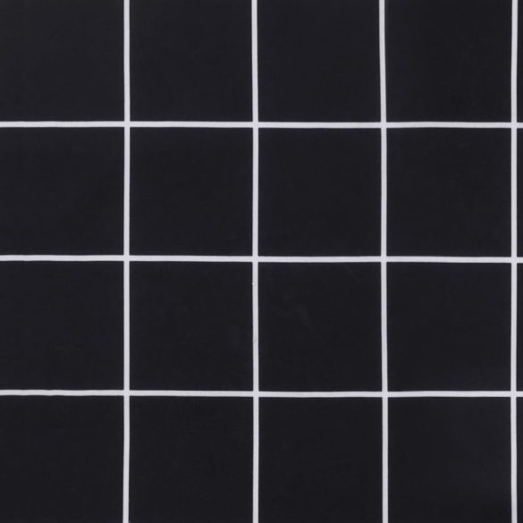 6 db fekete kockás oxford szövet alacsony háttámlájú székpárna