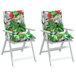 2 db többszínű oxford szövet alacsony háttámlájú székpárna