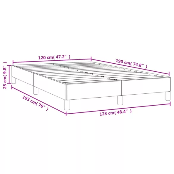 ágykeret matrac nélkül sötétszürke 120x190 cm szövet