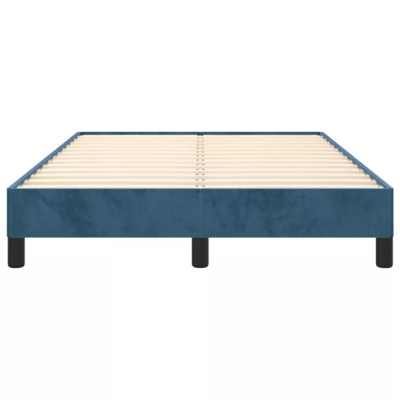 ágykeret matrac nélkül sötétkék 120x190 cm bársony