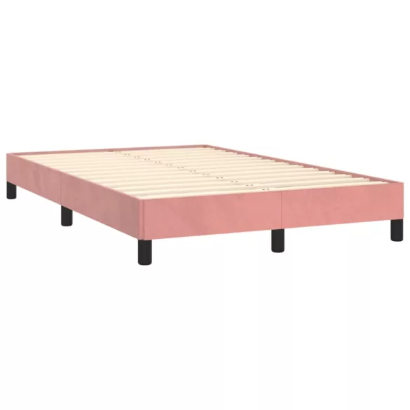 ágykeret matrac nélkül rózsaszín 120x190 cm bársony