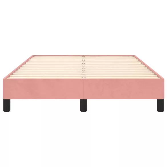 ágykeret matrac nélkül rózsaszín 120x190 cm bársony
