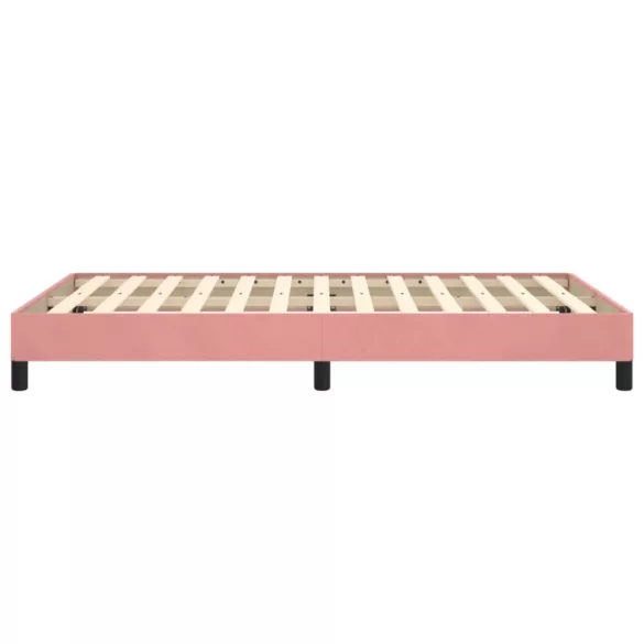 ágykeret matrac nélkül rózsaszín 120x190 cm bársony