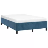 ágykeret matrac nélkül sötétkék 120x190 cm bársony