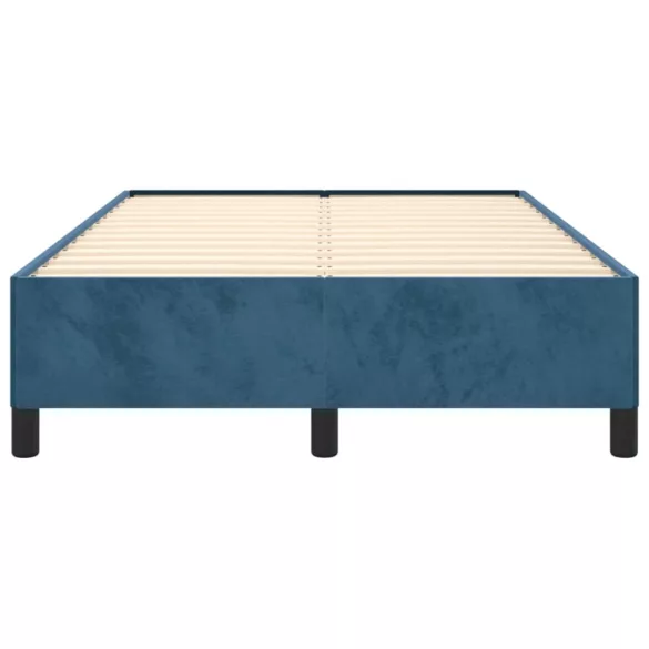 ágykeret matrac nélkül sötétkék 120x190 cm bársony
