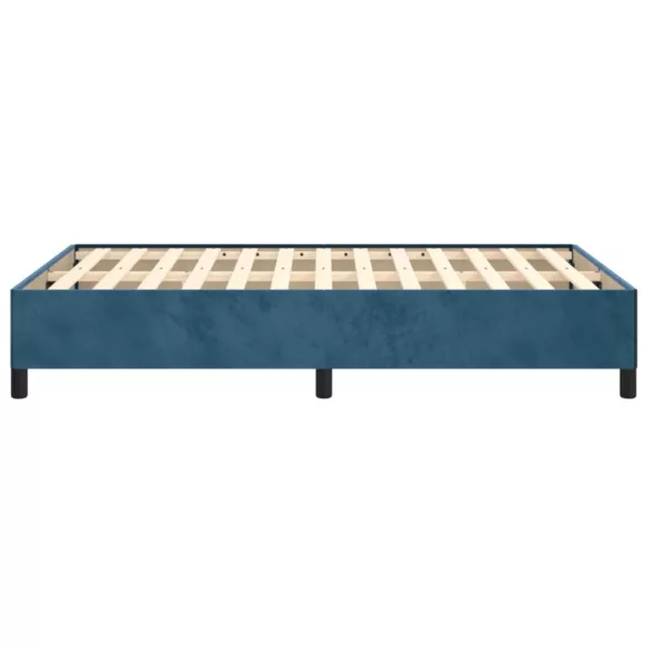 ágykeret matrac nélkül sötétkék 120x190 cm bársony