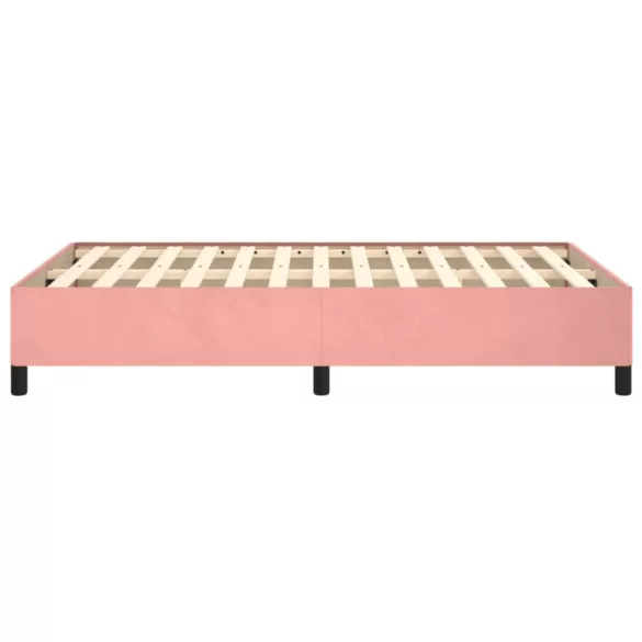 ágykeret matrac nélkül rózsaszín 120x190 cm bársony