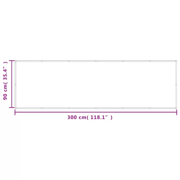 világosszürke 100% oxford poliészter erkélyparaván 90 x 300 cm